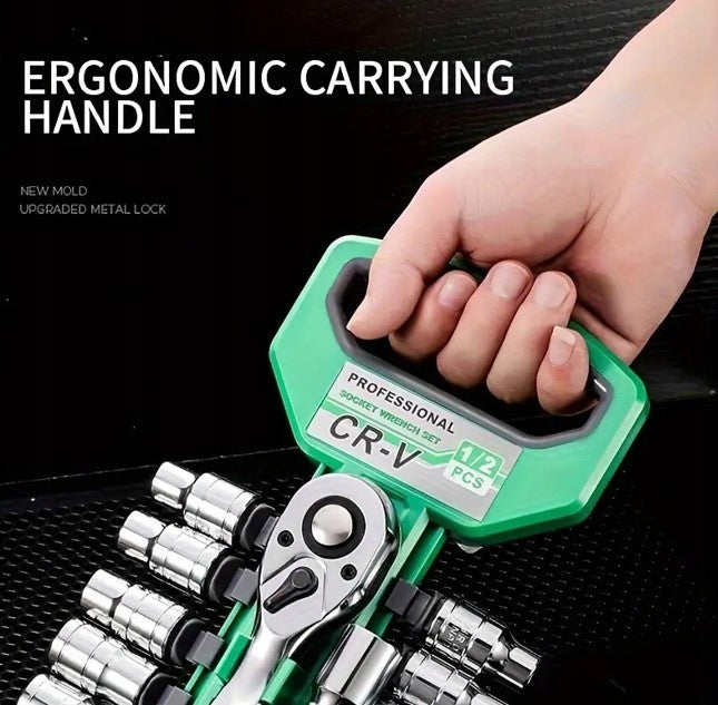 LARGE SET OF WORKSHOP TOOLS SOCKET WRENCHES RATCHET SET 8-32 Manufacturer code KLUCZE NASADOWE