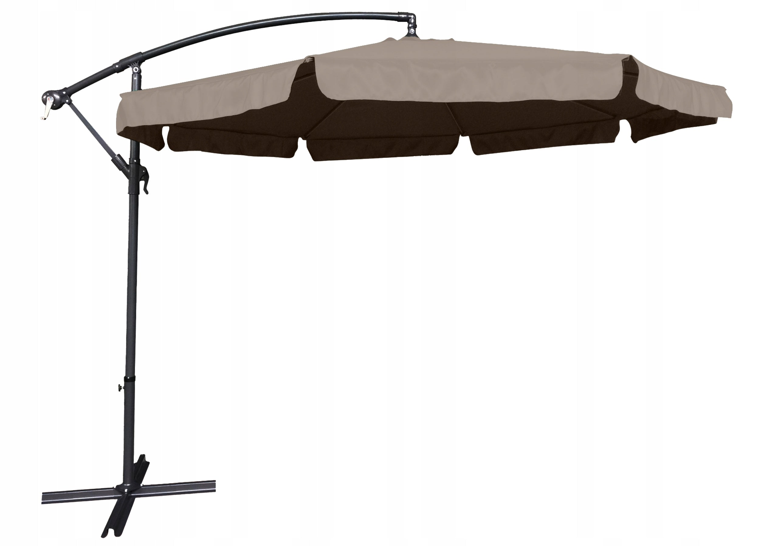 LARGE SOLID EXPANDABLE ADJUSTABLE GARDEN UMBRELLA 350CM DALLAS BEIGE