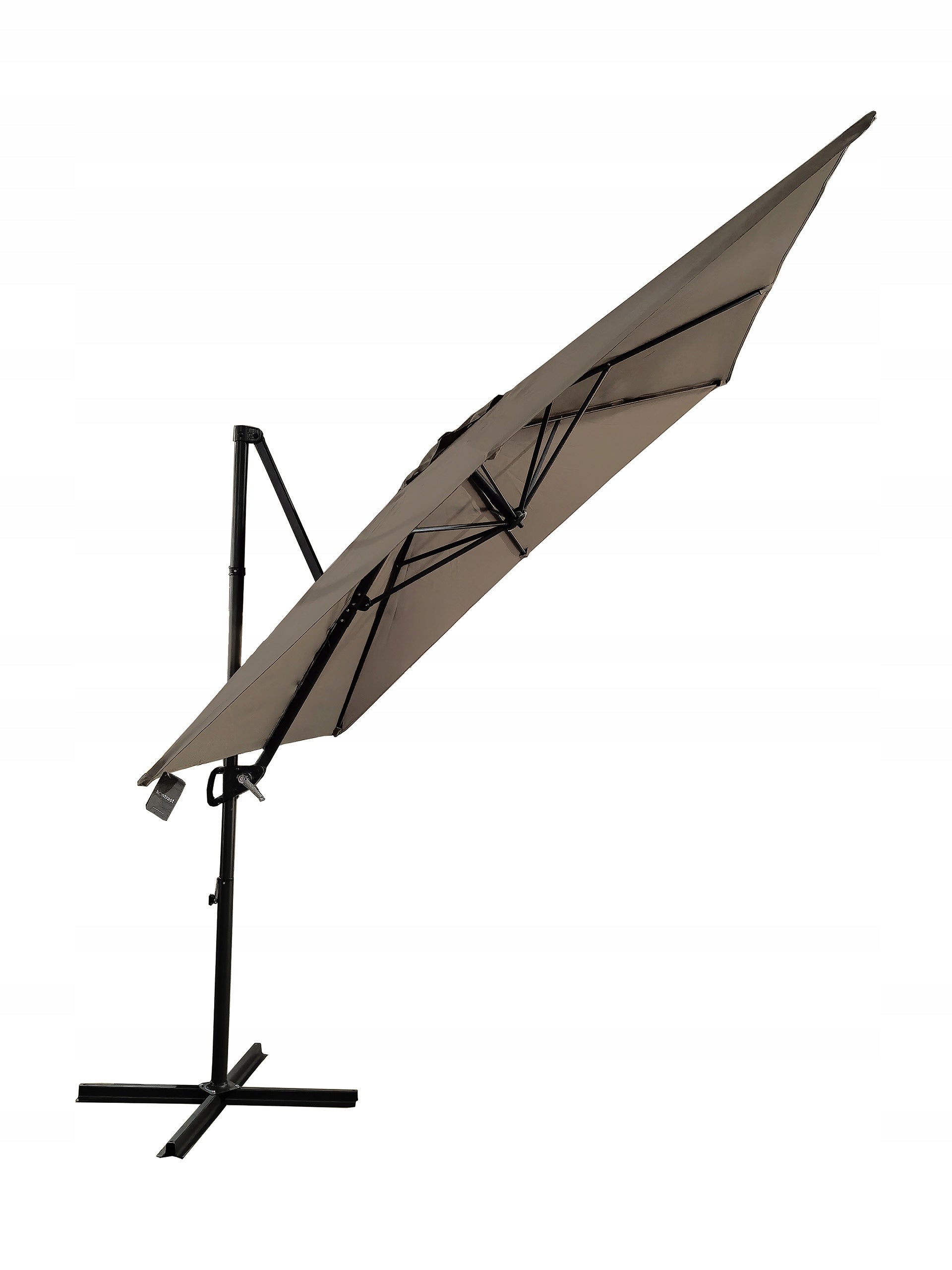 LARGE SOLID FOLDING ADJUSTABLE GARDEN UMBRELLA 2,5x2,5M SEATTLE BEIGE