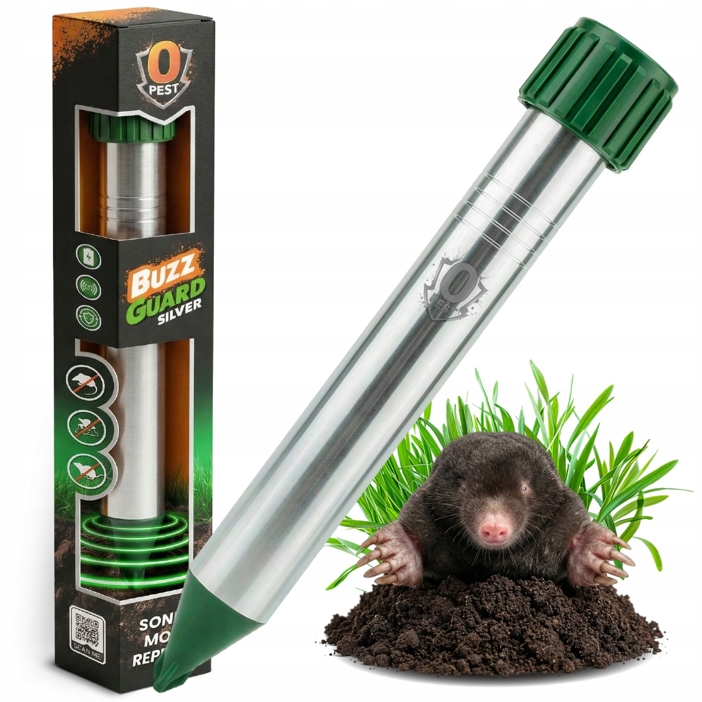 LARGE SOUND REPELLENT XXL CRETE VOLES MICE RODENTS FOR GARDEN 800m2