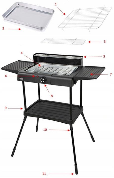 LARGE STANDING ELECTRIC GARDEN GRILL THERMOSTAT 2400IN 6IN1 XXL Temperature control yes