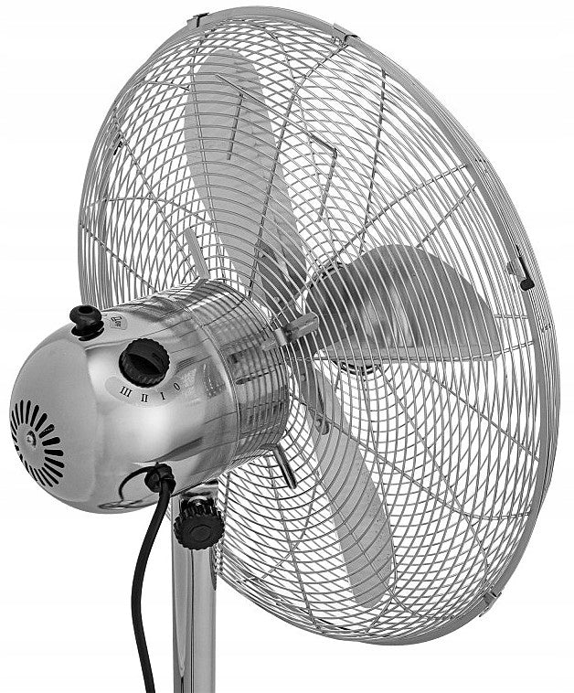 LARGE STEEL Standing Fan Floor Fan SILVER KLAUSBERG Dominant color silver/gray