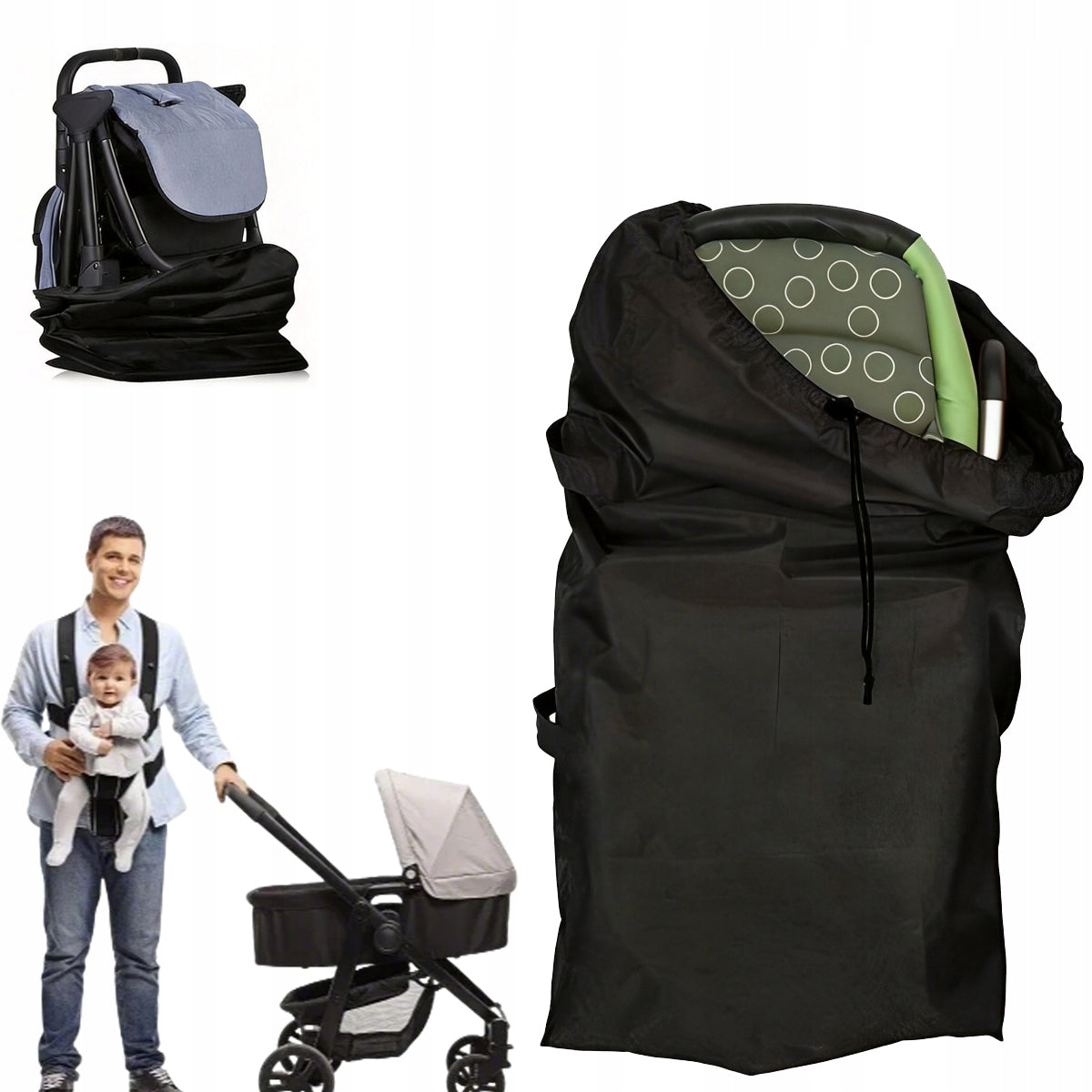 LARGE STROLLER COVER WATERPROOF FOR AIRCRAFT PROTECTIVE, STRONG 127 cm
