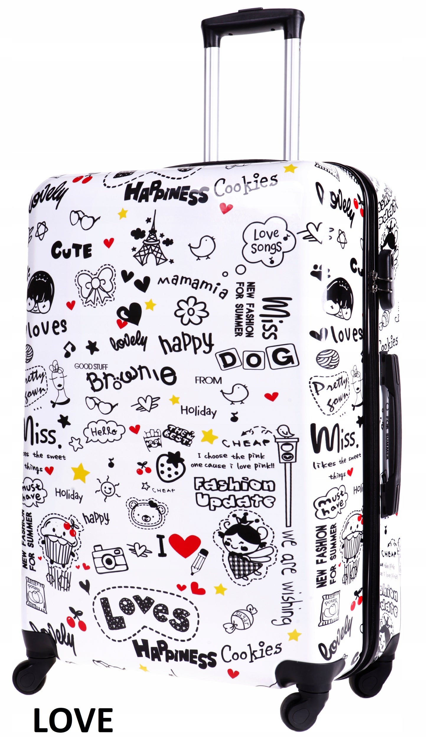 LARGE SUITCASE TRAVEL LUGGAGE POLYCARBON BAGIA 90L 4 WHEELS SUITCASE Height 75 cm