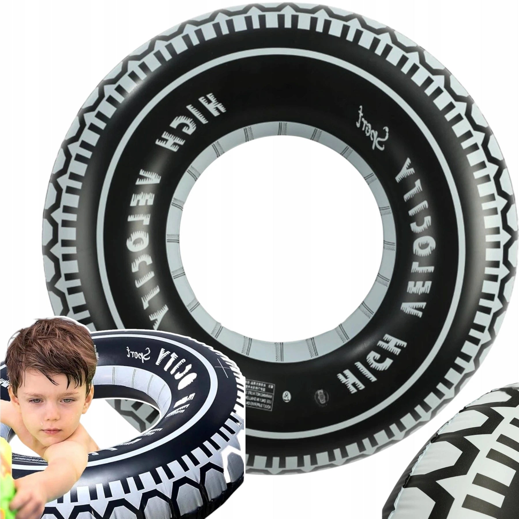 LARGE SWIMMING WHEEL TIRE PUMPED TO THE POOL FOR THE BEACH MATTRESS XXL Manufacturer code 5907419721418