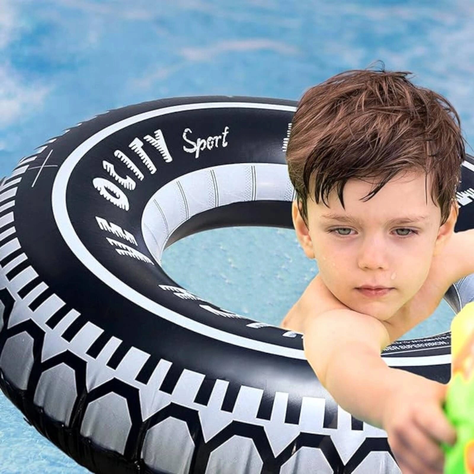 LARGE SWIMMING WHEEL TIRE PUMPED TO THE POOL FOR THE BEACH MATTRESS XXL Packaging status original