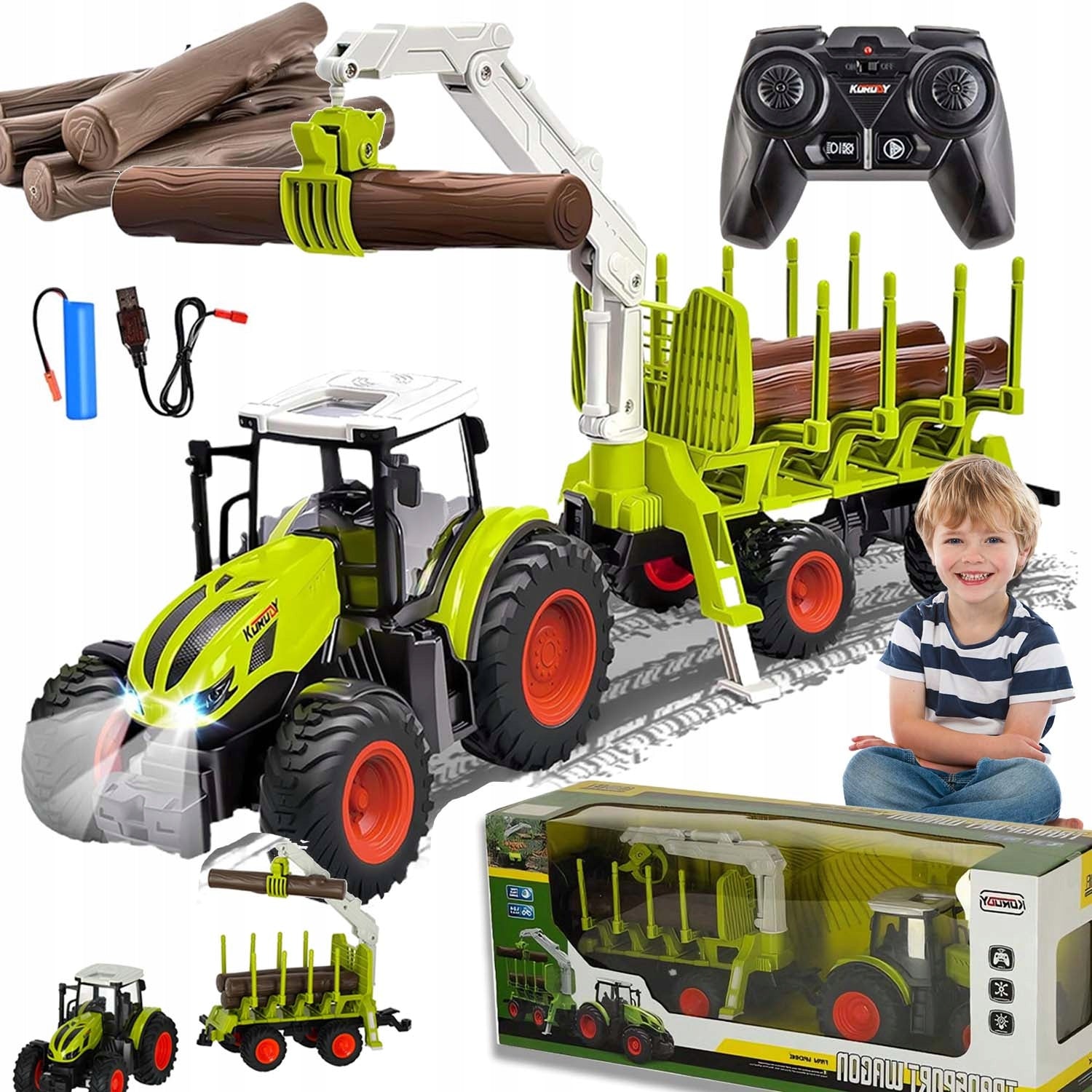 LARGE TRACTOR REMOTE CONTROLLED TRACTOR 2.4GHZ TOY GIFT FOR KIDS