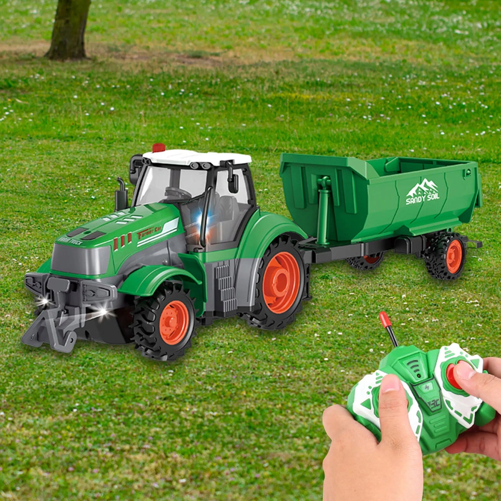 LARGE TRACTOR REMOTE CONTROLLED TRACTOR TRAILER AGRICULTURAL MACHINE RC PILOT Manufacturer code Traktor z przyczepą