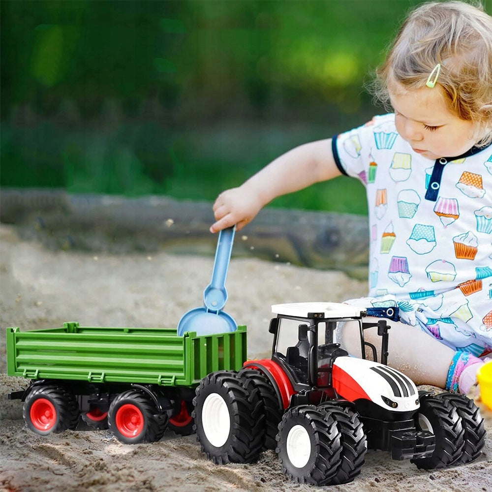 LARGE TRACTOR REMOTE CONTROLLED TRACTOR WITH TRAILER RC PILOT FARM GIFT Packaging status original