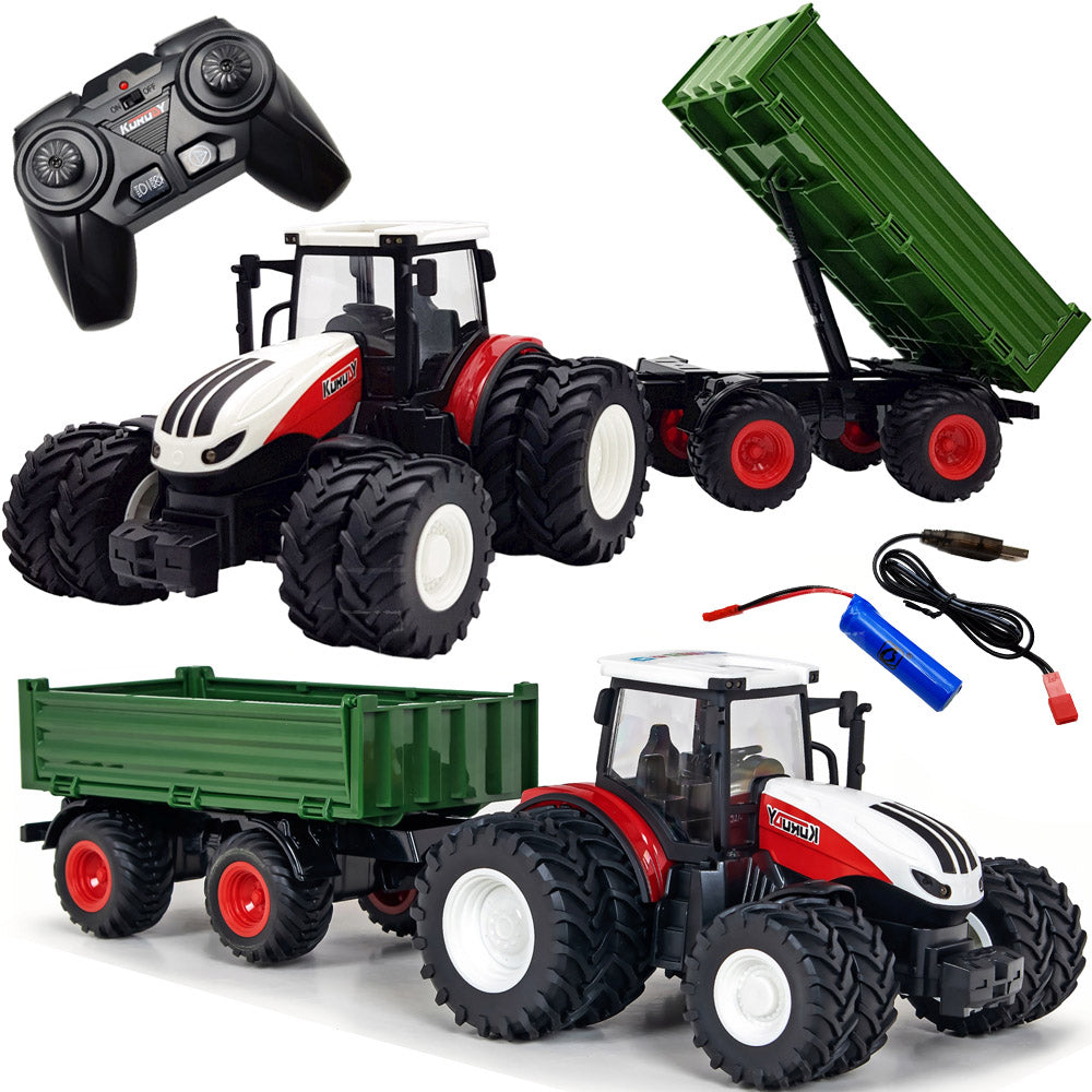 LARGE TRACTOR WITH TRAILER CIAGNIK Remote controlled on REMOTE CONTROL LED lights Manufacturer code SAP83