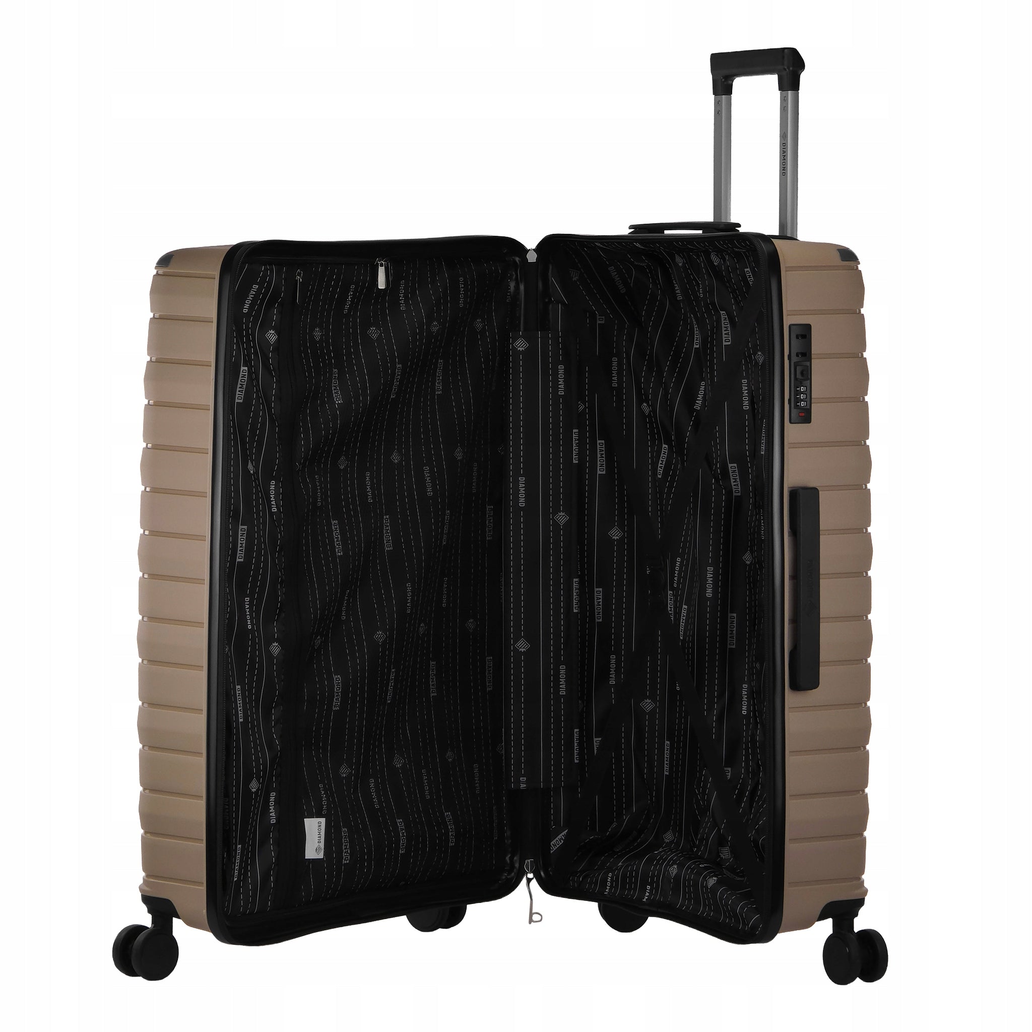 LARGE TRAVEL SUITCASE MADE OF POLYPROPYLENE LUGGAGE DIAMOND BEIGE XL 28" P420 Manufacturer code P420_XL