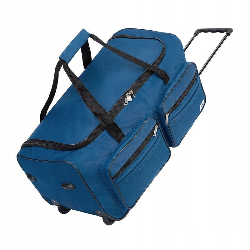 LARGE TRAVEL SUITCASE ON WHEELS 85L BLUE