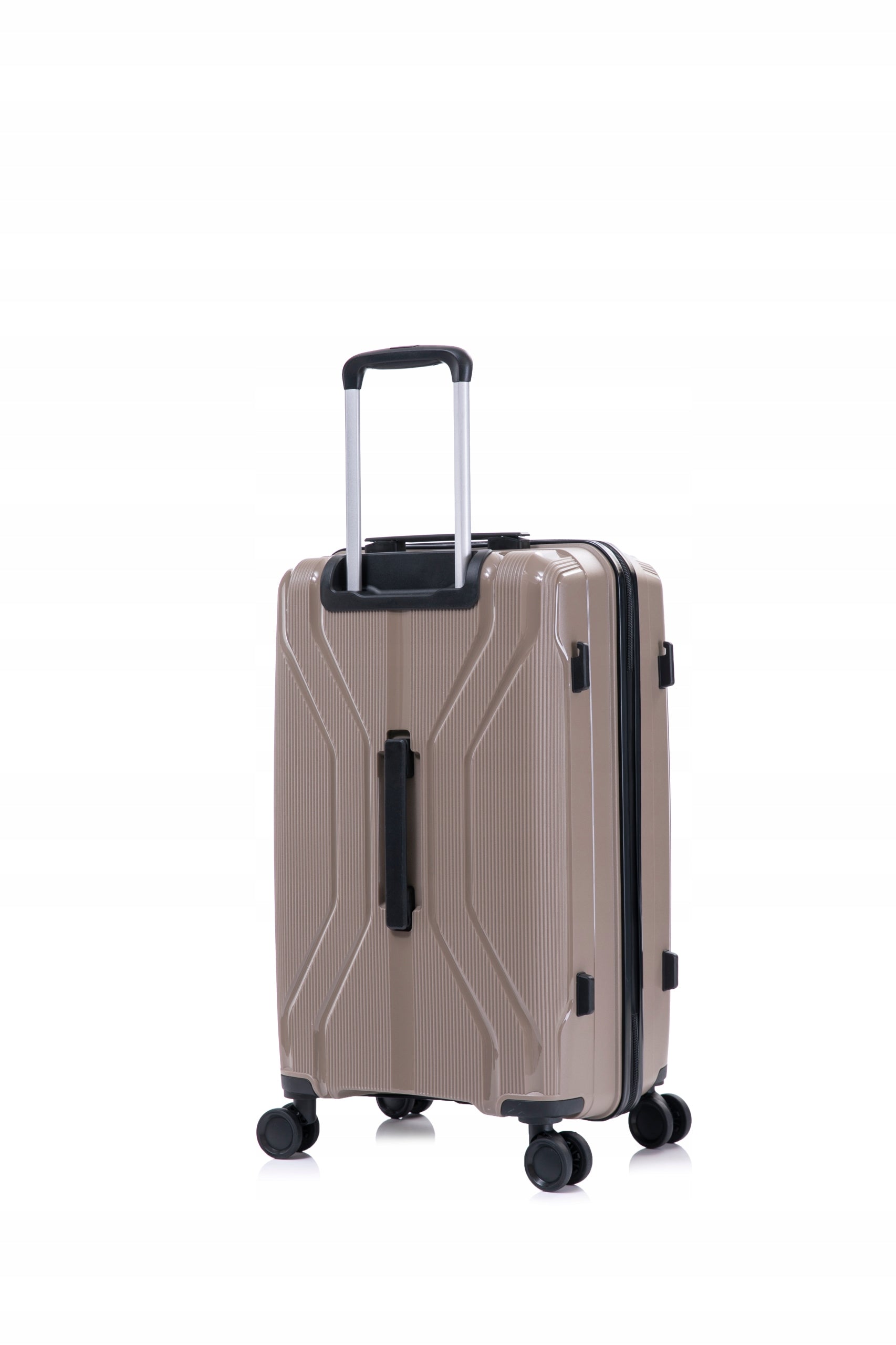 LARGE TRAVEL SUITCASE WITH WHEELS HARD XXL 29" LIGHT COFFEE POLYPROPYLENE Height 76 cm