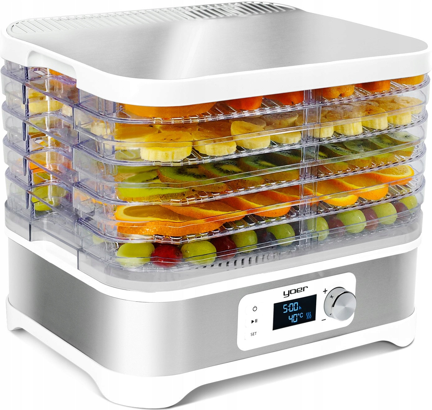 LARGE Vegetable Fruit Mushroom Dryer Yoer INOX +Thermo-circuit 450W +Timer