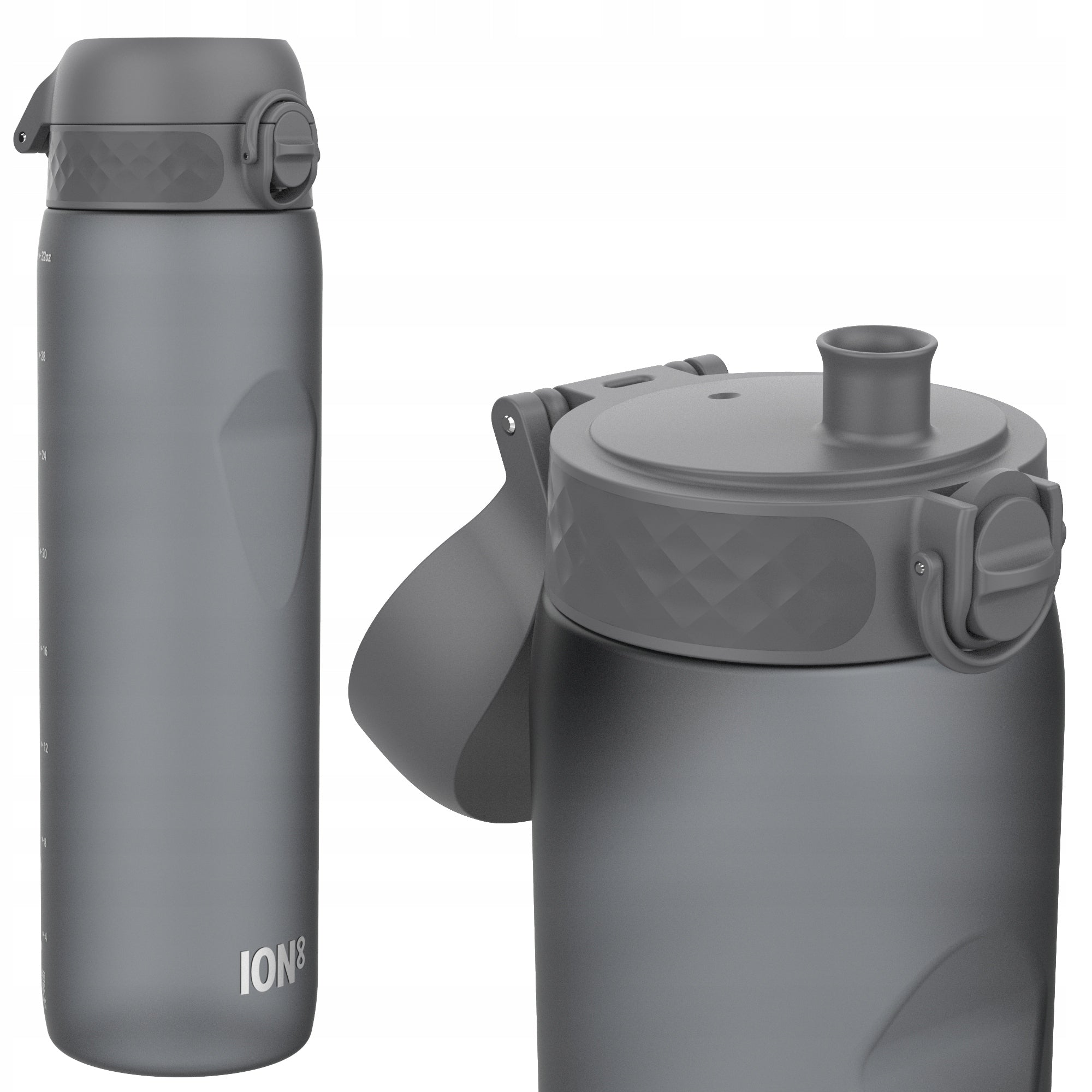LARGE WATER BOTTLE -ATEST PZH- GREY SPORTS GYM TRAINING ION8 1 LITER