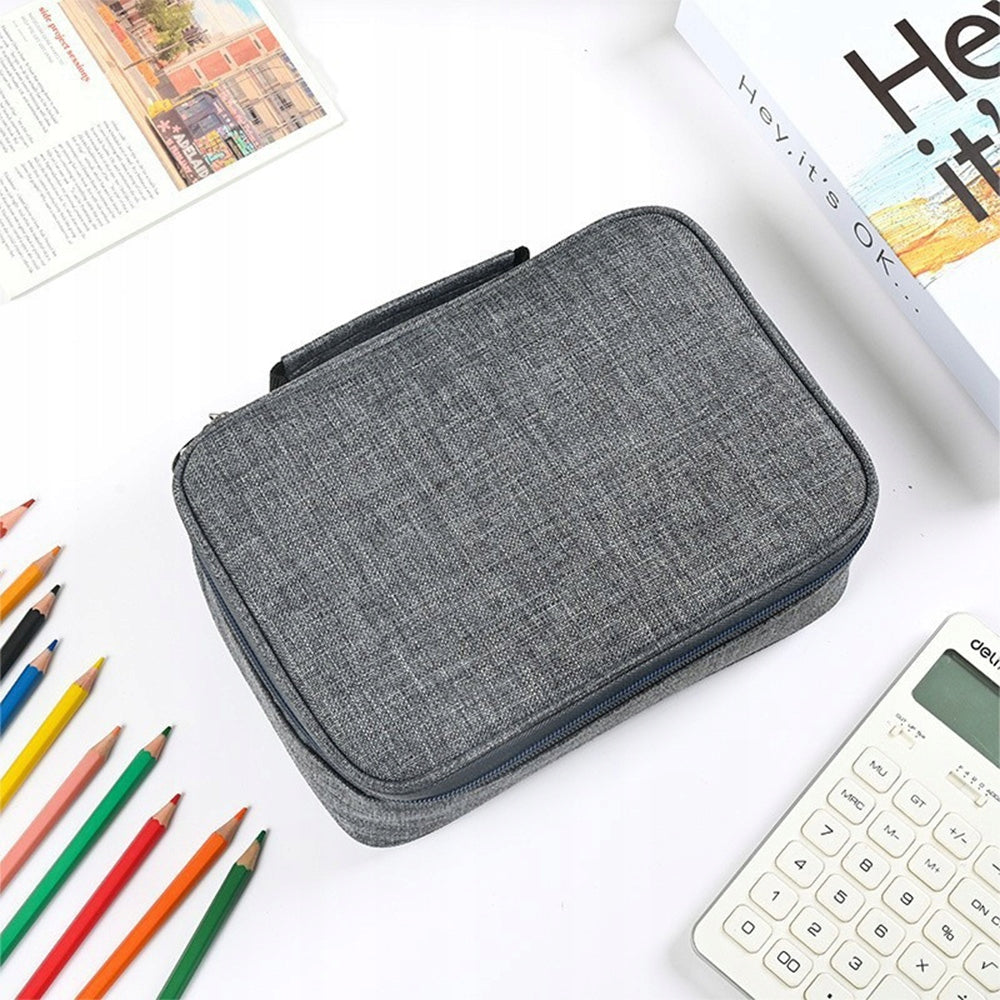 LARGE WATER-RESISTANT PENCIL CASE WITH ELASTIC HANDLES FOR 72 PENCILS Packaging status original