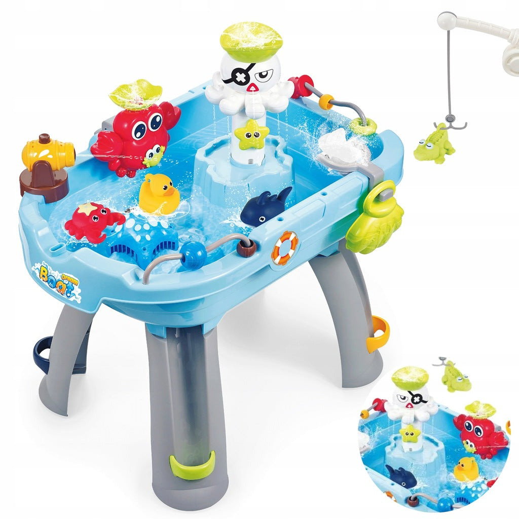 LARGE WATER TABLE PIRATE SHIP TO PLAY FISHING ROD MATADI