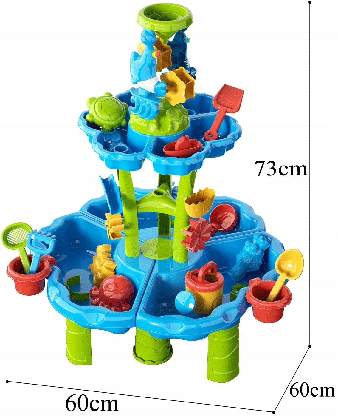 LARGE WATER TABLE SANDBOX TABLE 3 FLOORS FOR PLAYING WATER WHEELS MATADI Color multicolor