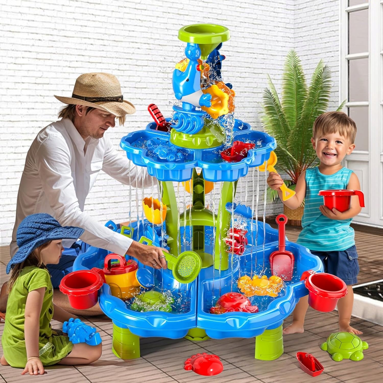 LARGE WATER TABLE SANDBOX TABLE 3 FLOORS FOR PLAYING WATER WHEELS MATADI Manufacturer code Stolik wodny piętrowy