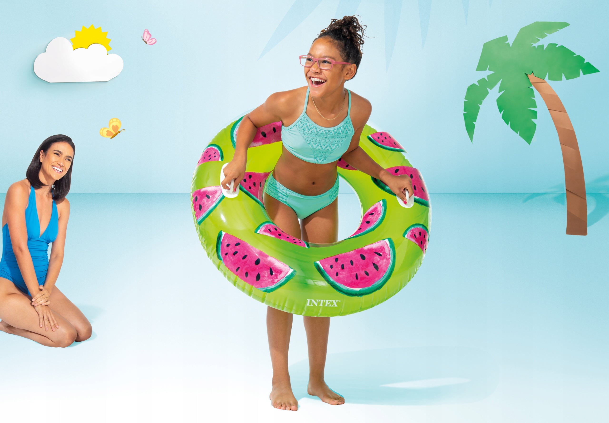 LARGE WHEEL WITH HANDLES LARGE INFLATABLE WHEEL FOR SWIMMING WATER INTEX 107 CM Manufacturer code 56261-03