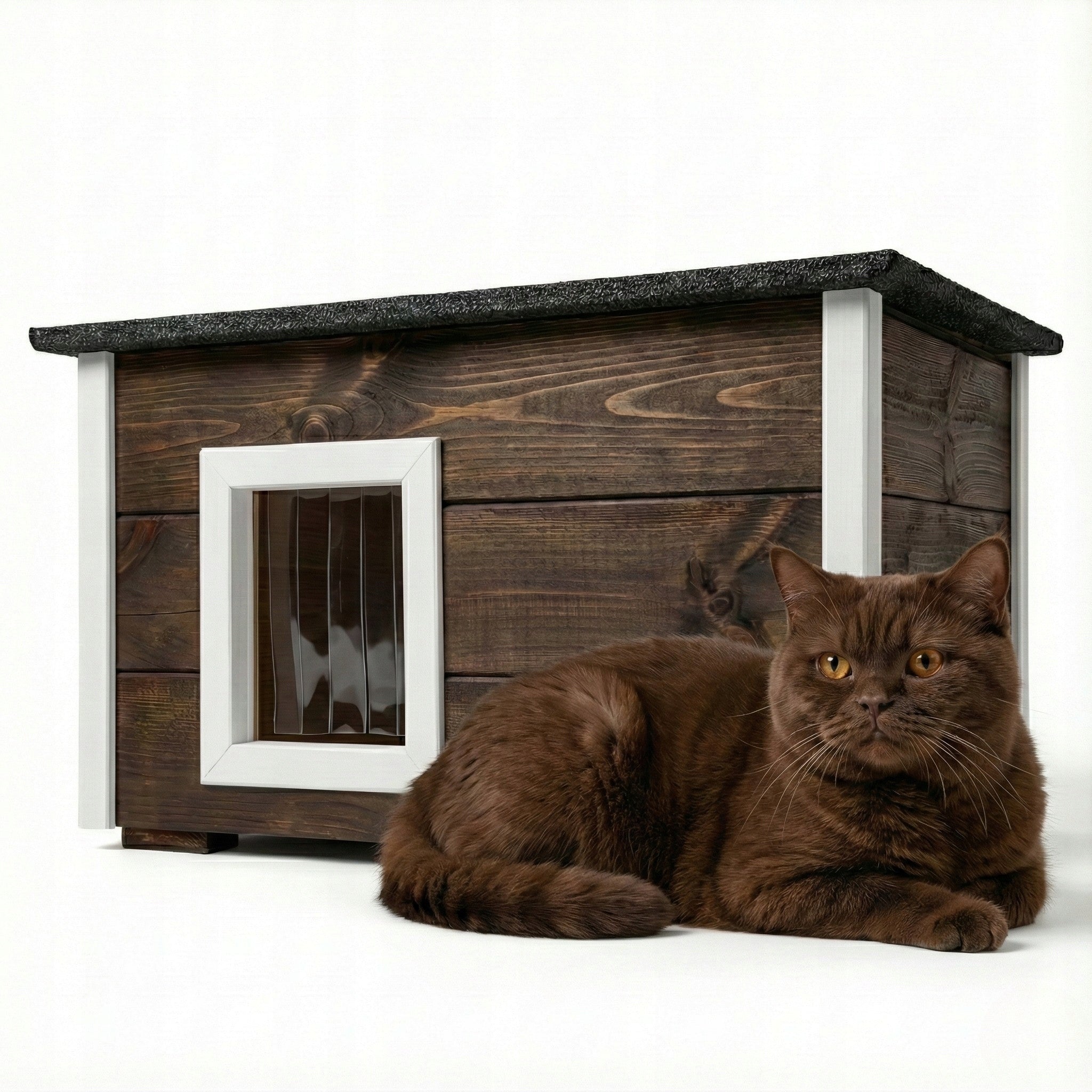LARGE WHOLE INSULATED BOOTH BUDA CAT HOUSE SENDS IN FULL + FREEBIE