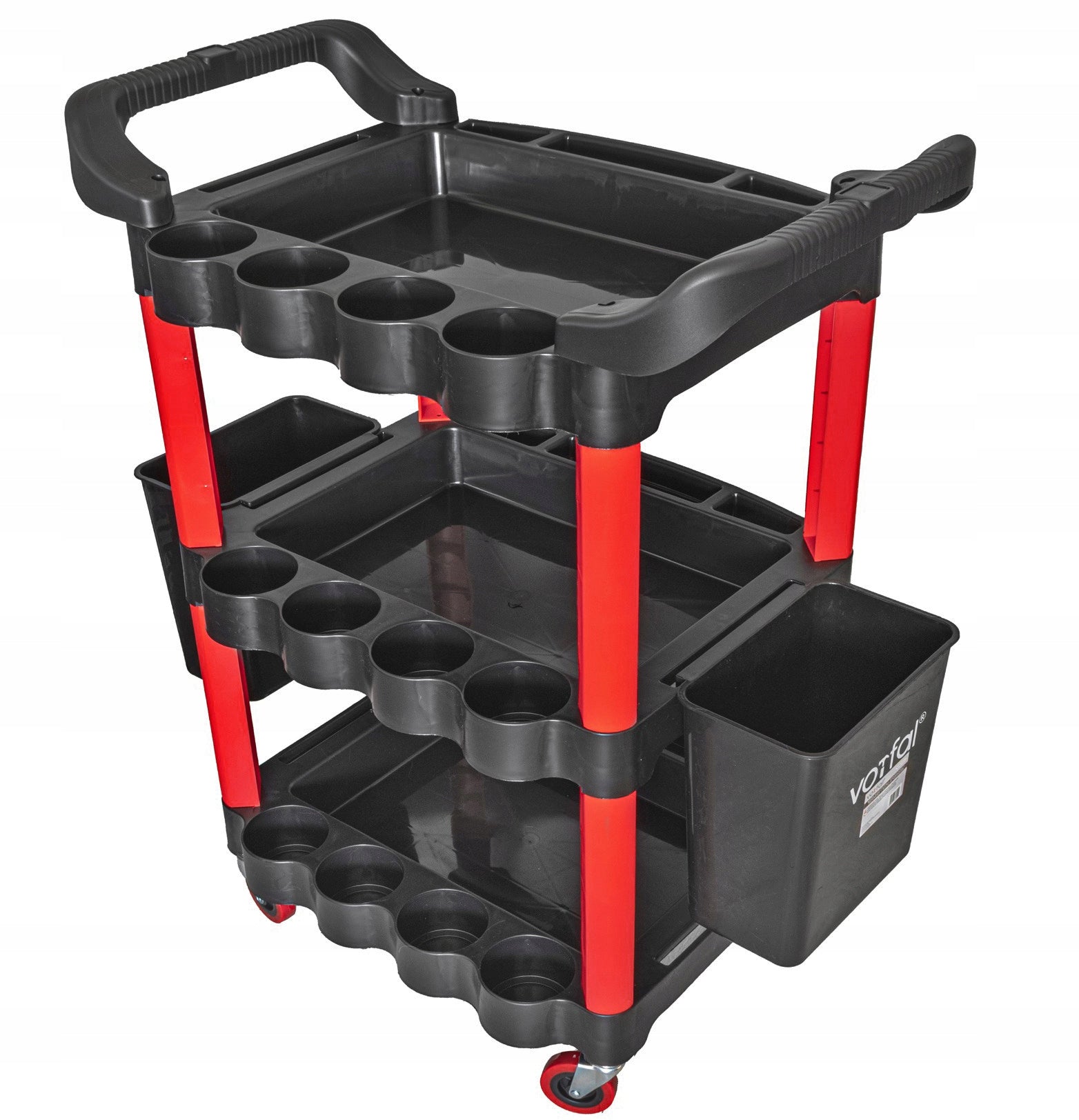 LARGE WORKSHOP TOOL TROLLEY SERVICE CABINET 3 SHELVES SWIVEL WHEELS Product depth 45 cm