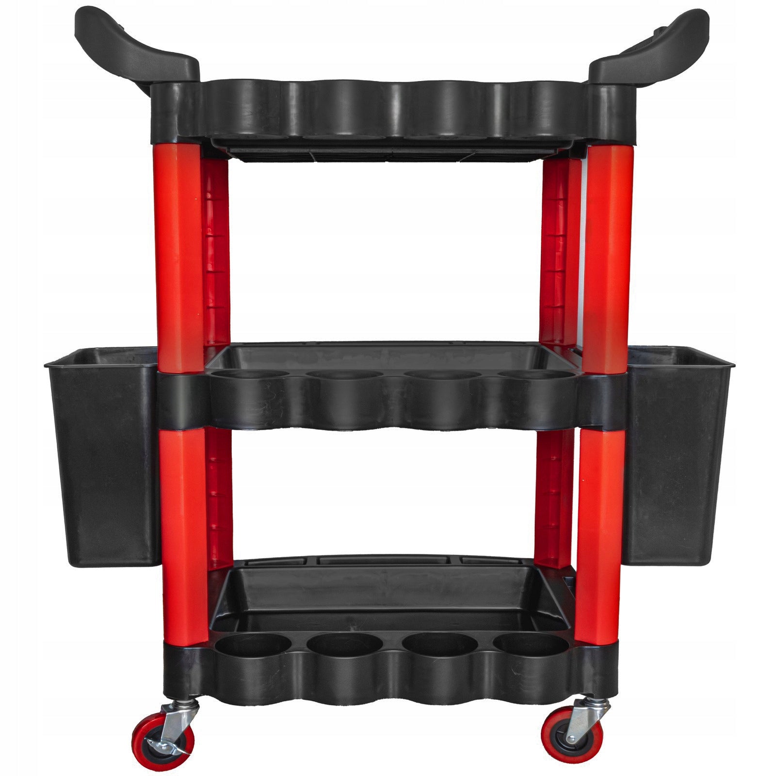 LARGE WORKSHOP TOOL TROLLEY SERVICE CABINET 3 SHELVES SWIVEL WHEELS Product height 100 cm