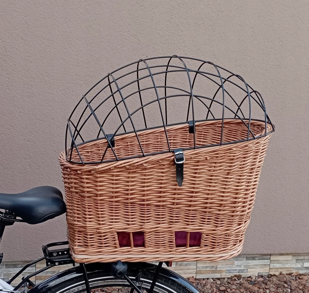 LARGE wicker basket for LUGGAGE RACK Bike basket for DOG + Pillow EAN (GTIN) 5904921462969