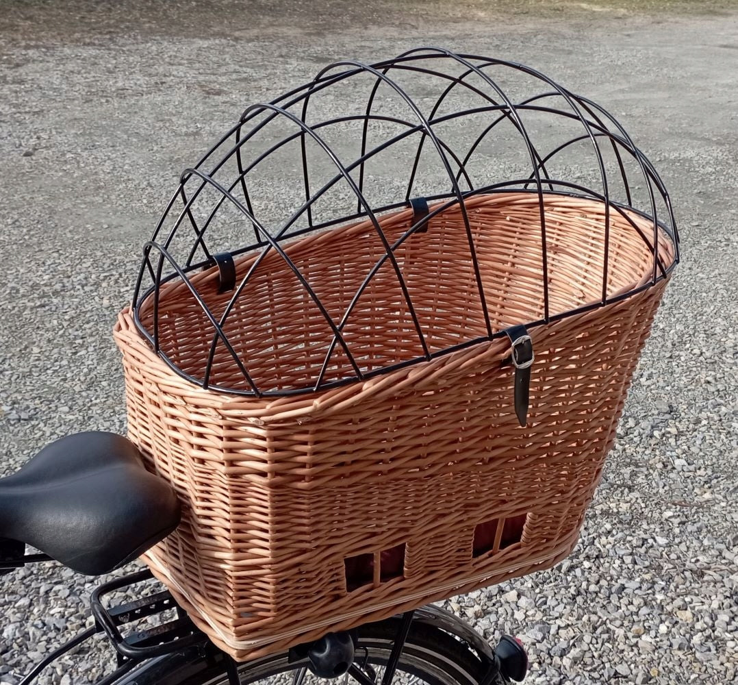 LARGE wicker basket for LUGGAGE RACK Bike basket for DOG + Pillow Manufacturer code BAG 11