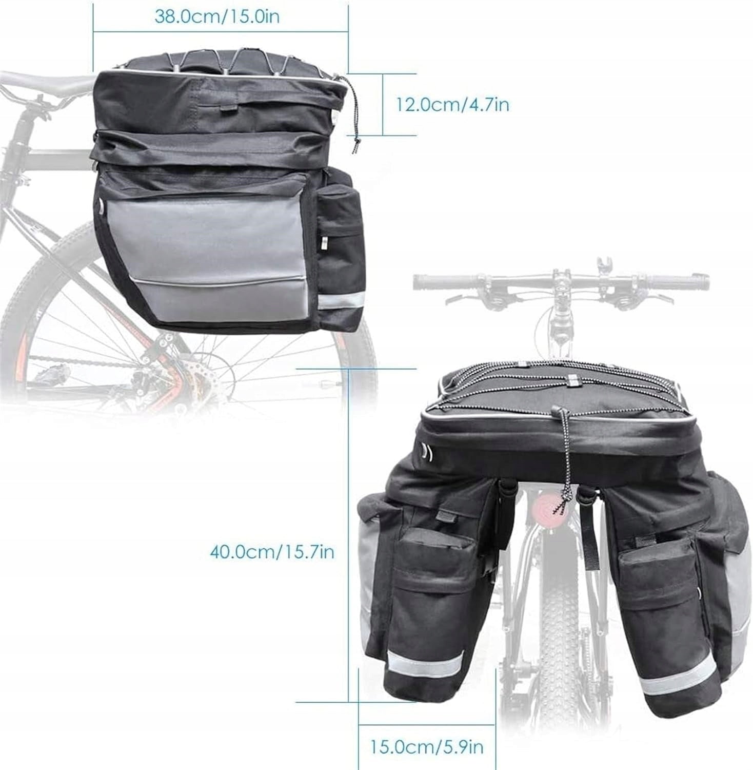 LARGEST Bicycle Bag Luggage Bag + 2 Water Bottle Pockets 75L XXL Brand no brand