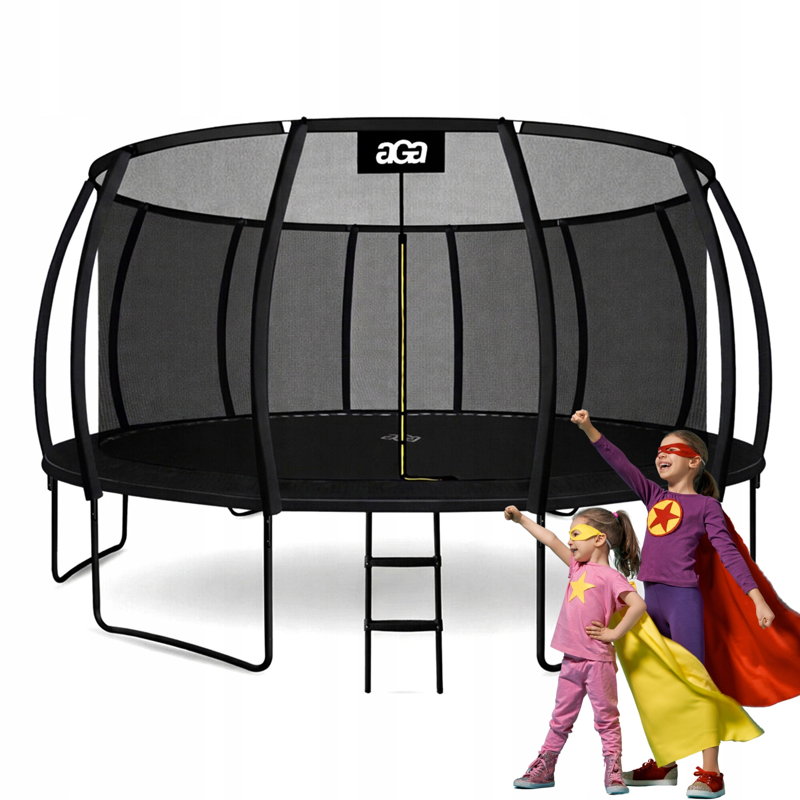 LARGEST Trampoline on the Market aGa SPORT EXCLUSIVE 500 cm 16 ft. Black