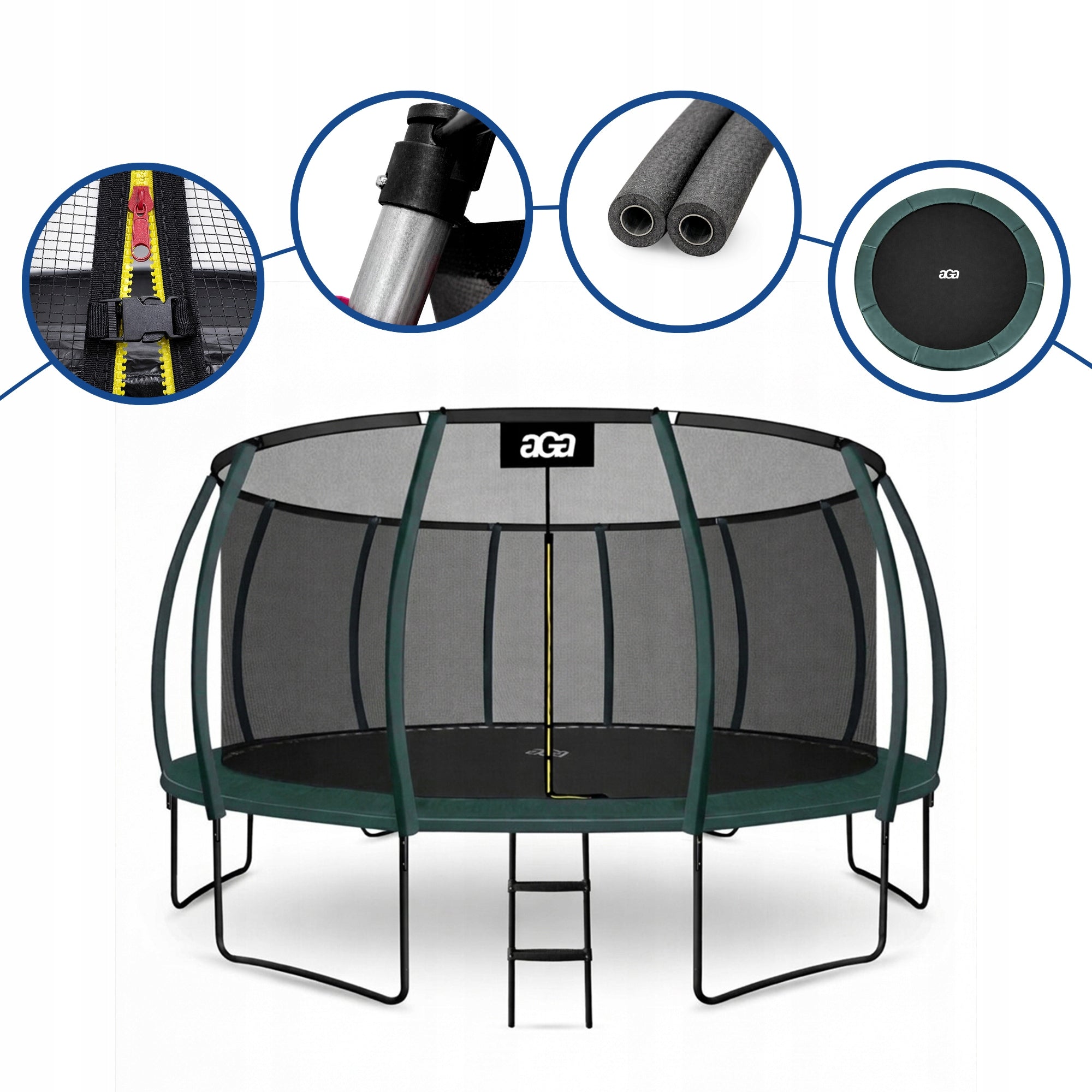 LARGEST Trampoline on the Market aGa SPORT EXCLUSIVE 500 cm 16 ft. DG PREMIUM Kind with net