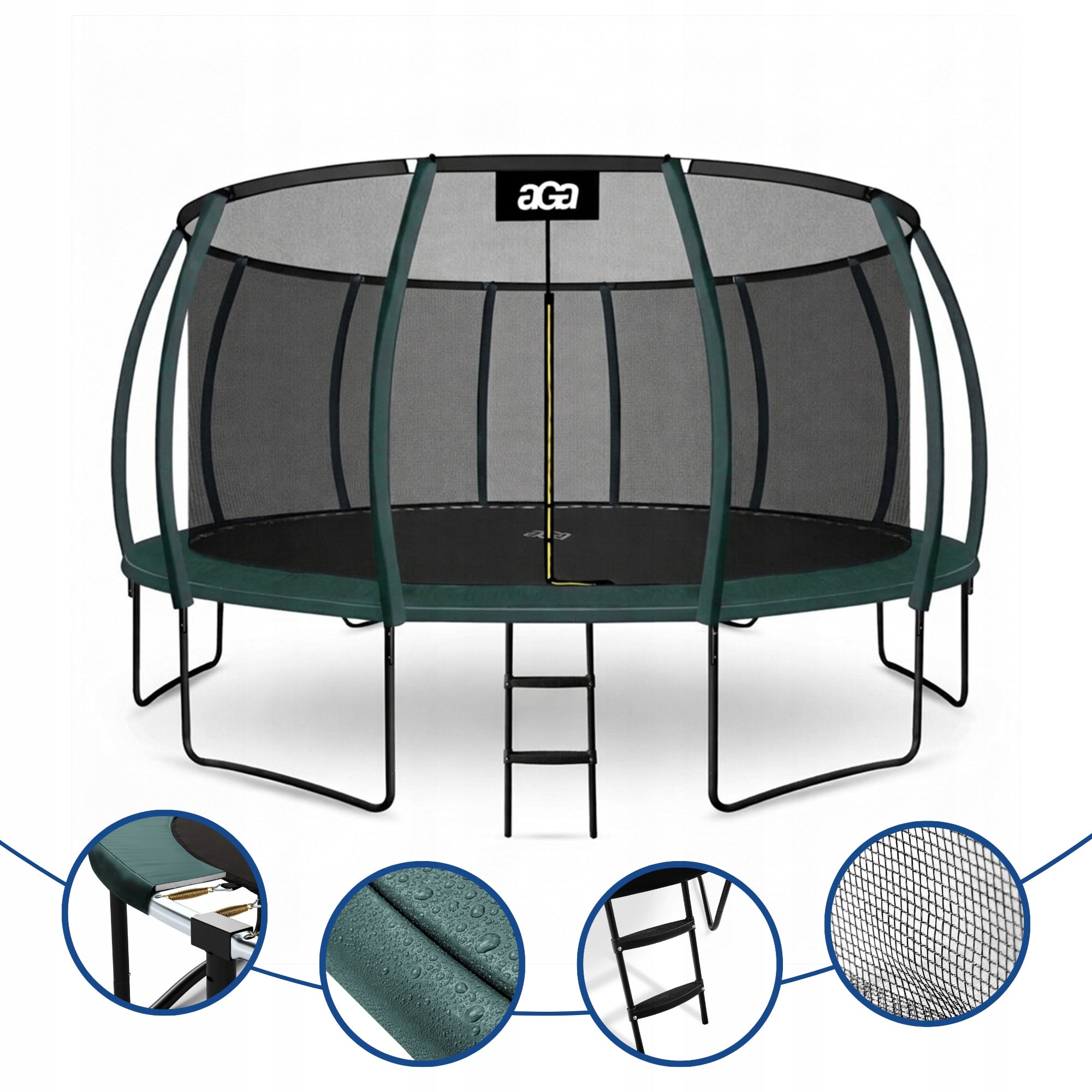 LARGEST Trampoline on the Market aGa SPORT EXCLUSIVE 500 cm 16 ft. DG PREMIUM Total height 269 cm