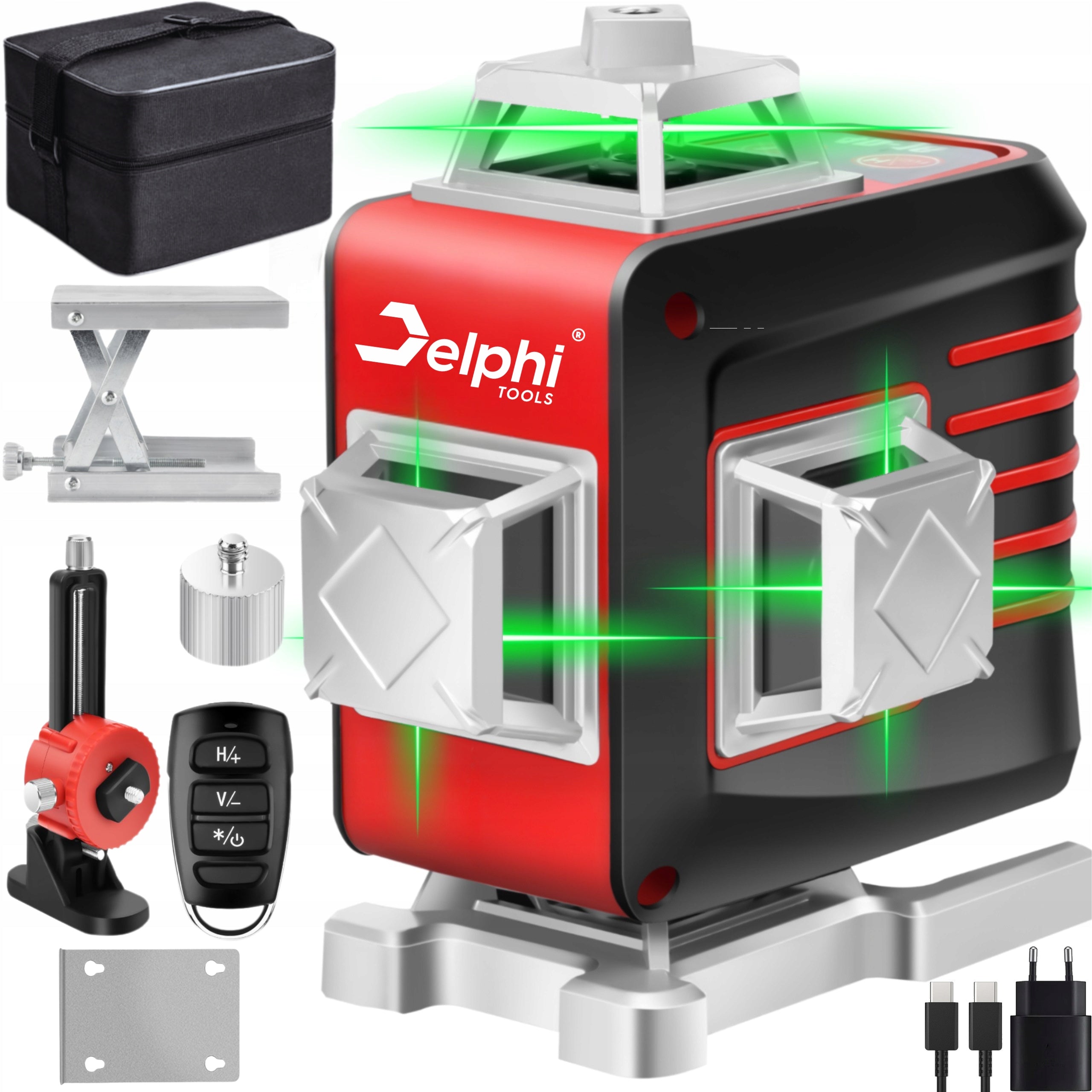 LASER LEVEL 360° SELF LEVELING CROSS LASER 16 LINES 4D GREEN
