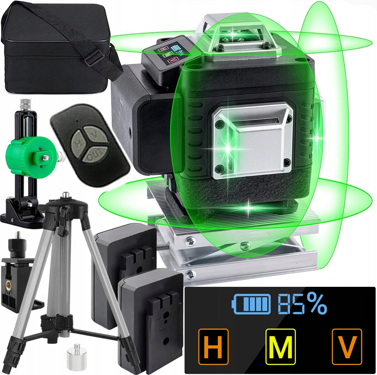 LASER LEVEL 4D 16 PLANE LINE 360 CROSS LASER TRIPOD 2AKU
