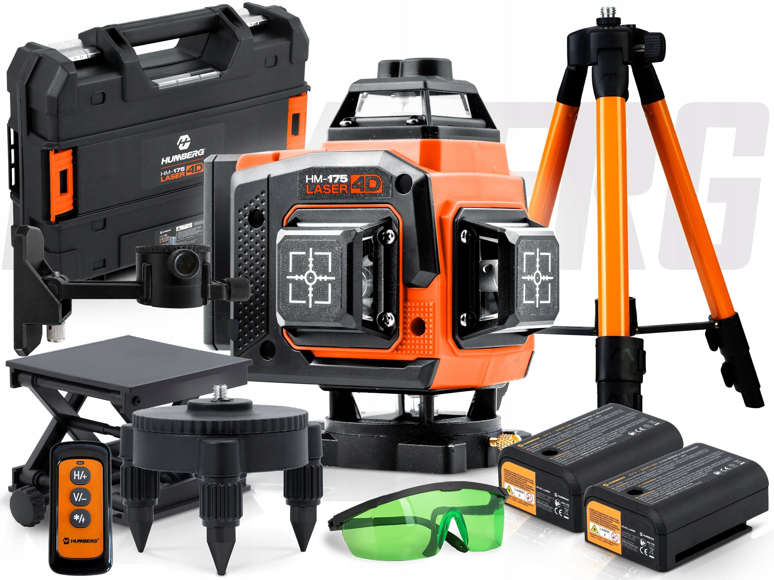 LASER LEVEL CROSS LASER 4D SELF LEVELING 16 LINES 2xAKU HUMBERG Packaging status original