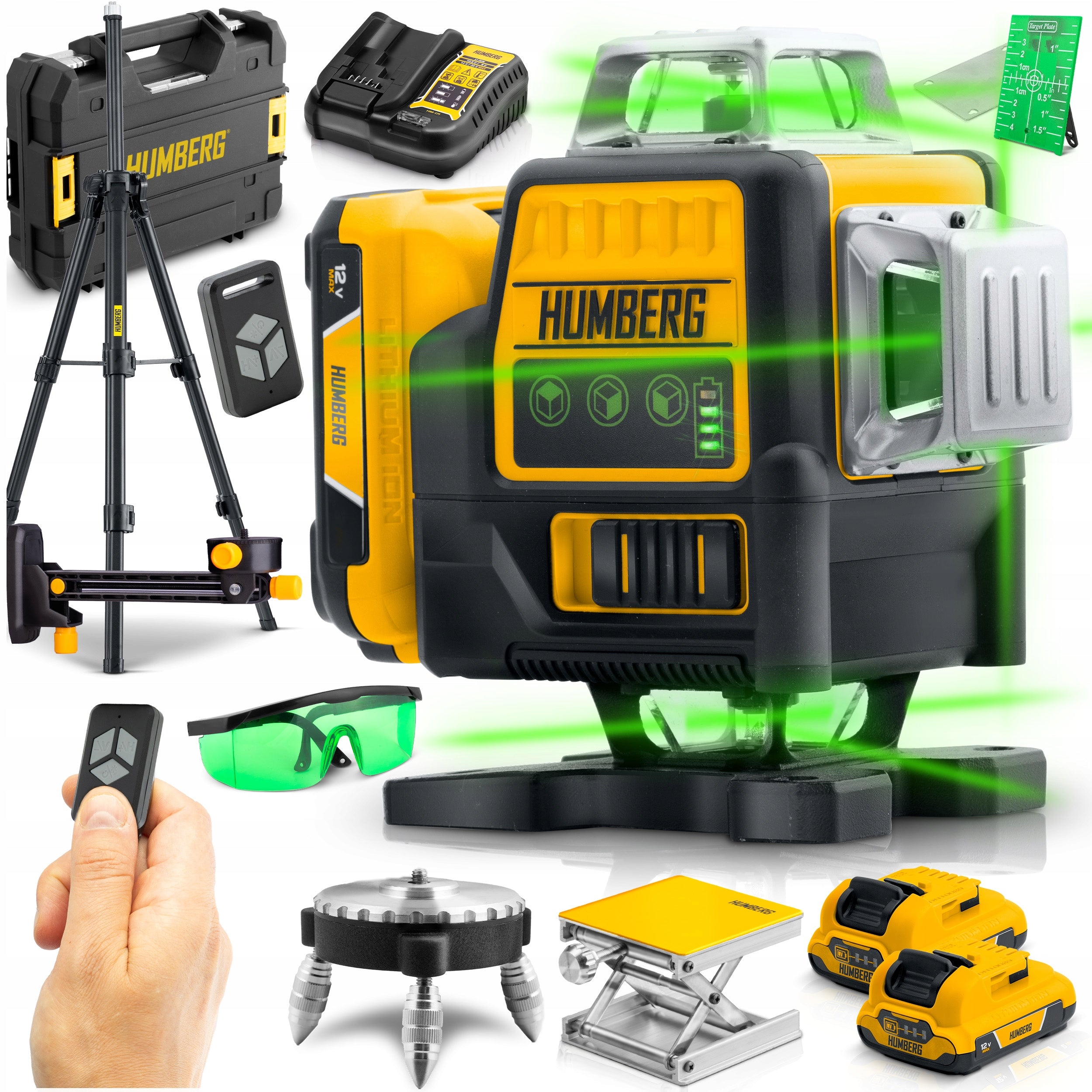 LASER LEVEL CROSS LASER 4D SELF LEVELING 50m SET HUMBERG