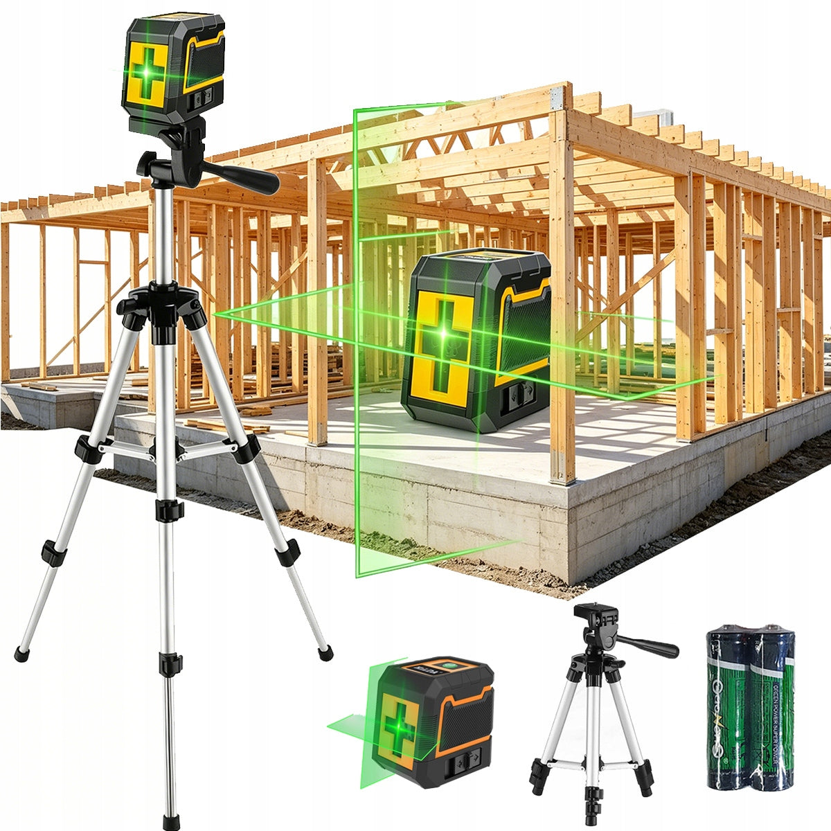 LASER LEVEL PRO CROSS LASER 360 4D 2x AKU TRIPOD