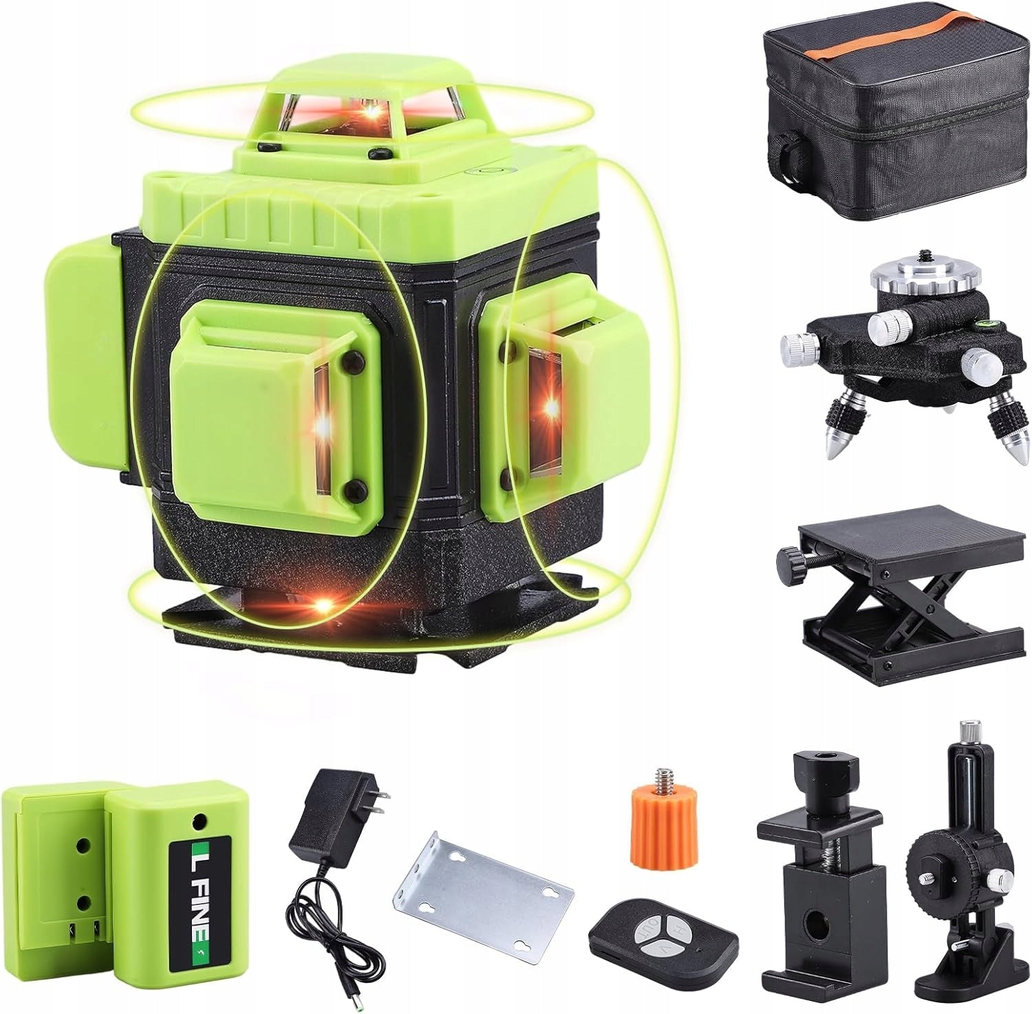 LASER LEVEL SELF-LEVELING CROSS LASER 16 LINES REMOTE CONTROL 2X BATTERY
