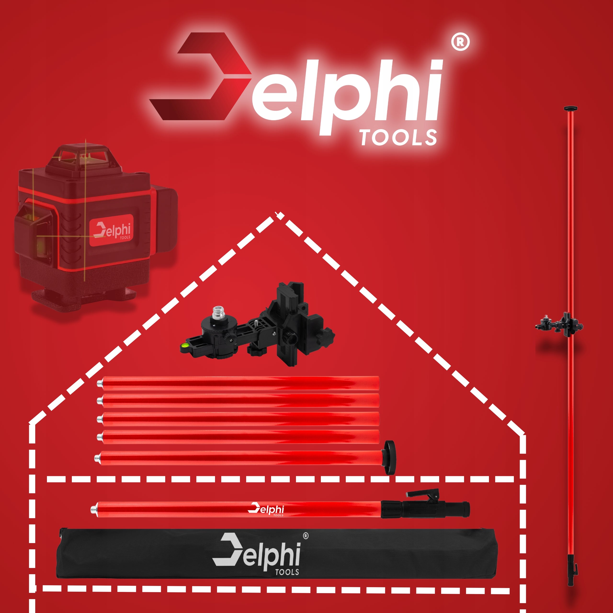 LASER POLE EXPANSION 420cm EXPANSION STAND COLUMN HORIZONTAL BAR Brand Delphi tools