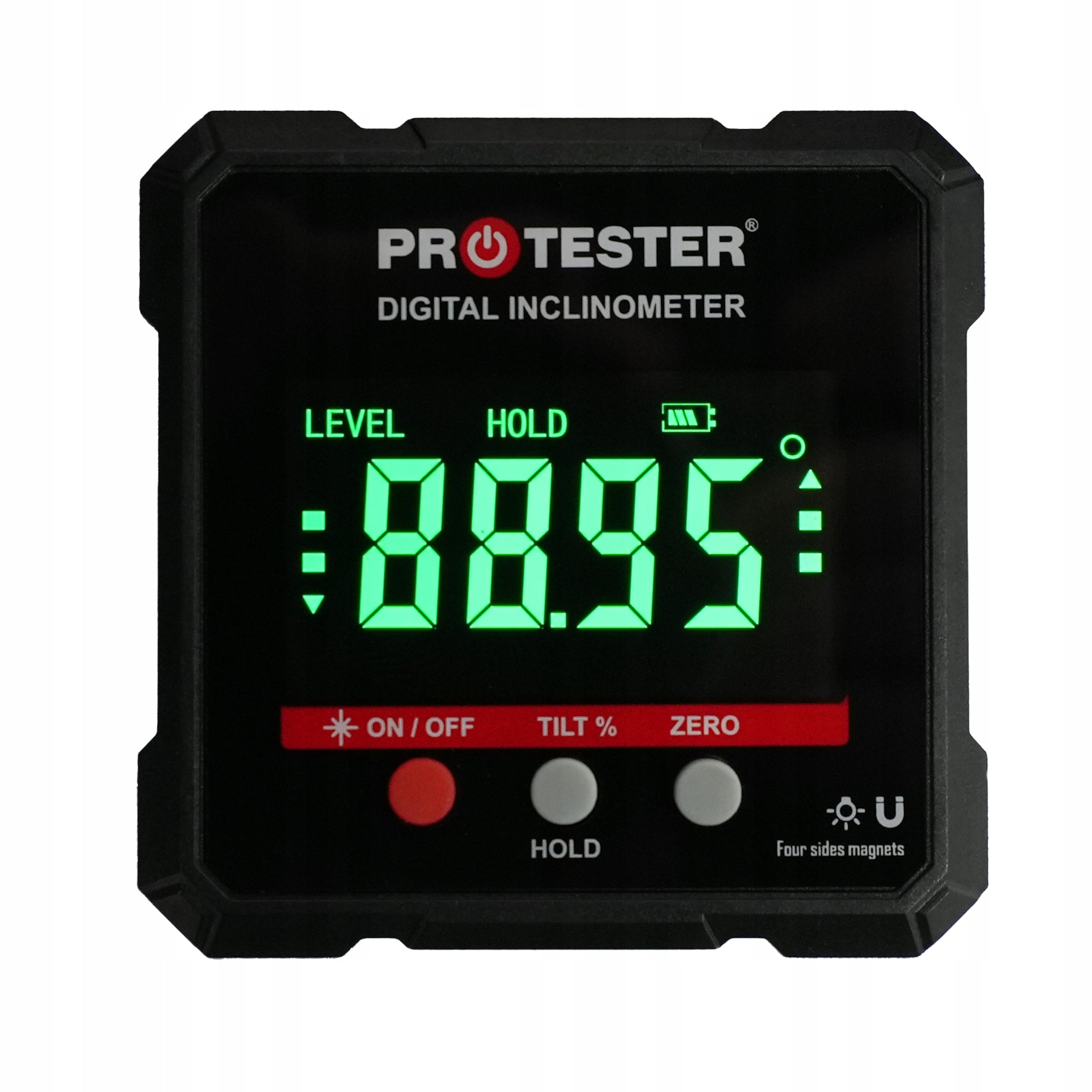 LASER PROTRACTOR 4х90° DIGITAL LEVEL WITH MAGNET INCLINOMETER METER Brand PROTESTER