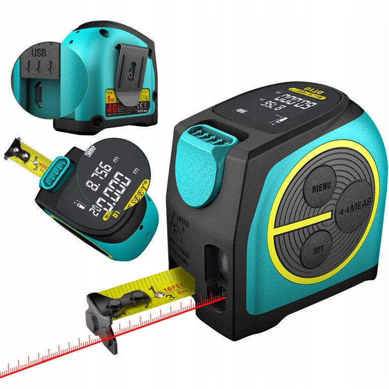 LASER RANGEFINDER 40 METERS DISTANCE METER WITH RETRACTABLE MEASURE TAPE 5m