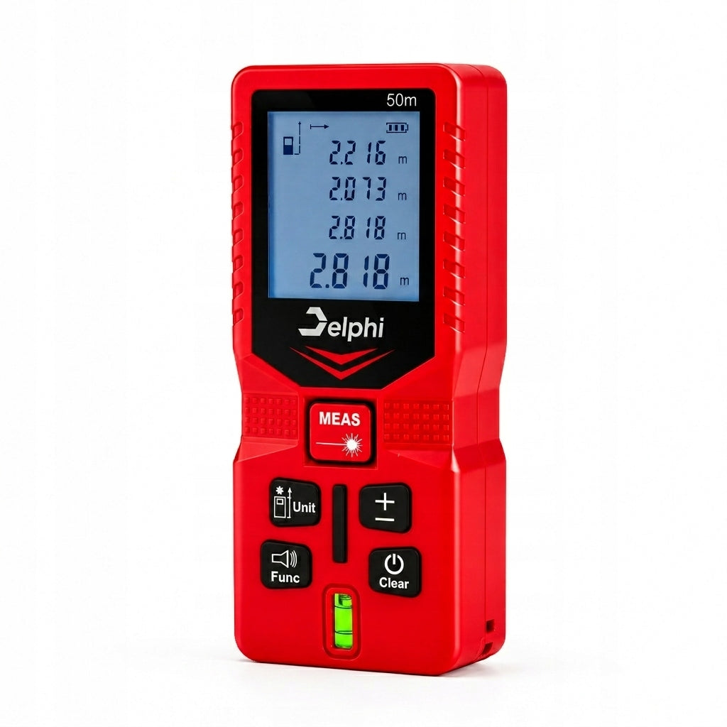 LASER RANGEFINDER 50M DIGITAL SURFACE DISTANCE METER LEVEL LCD Manufacturer code Miernik Powierzchni Kubatury Tryby Laser