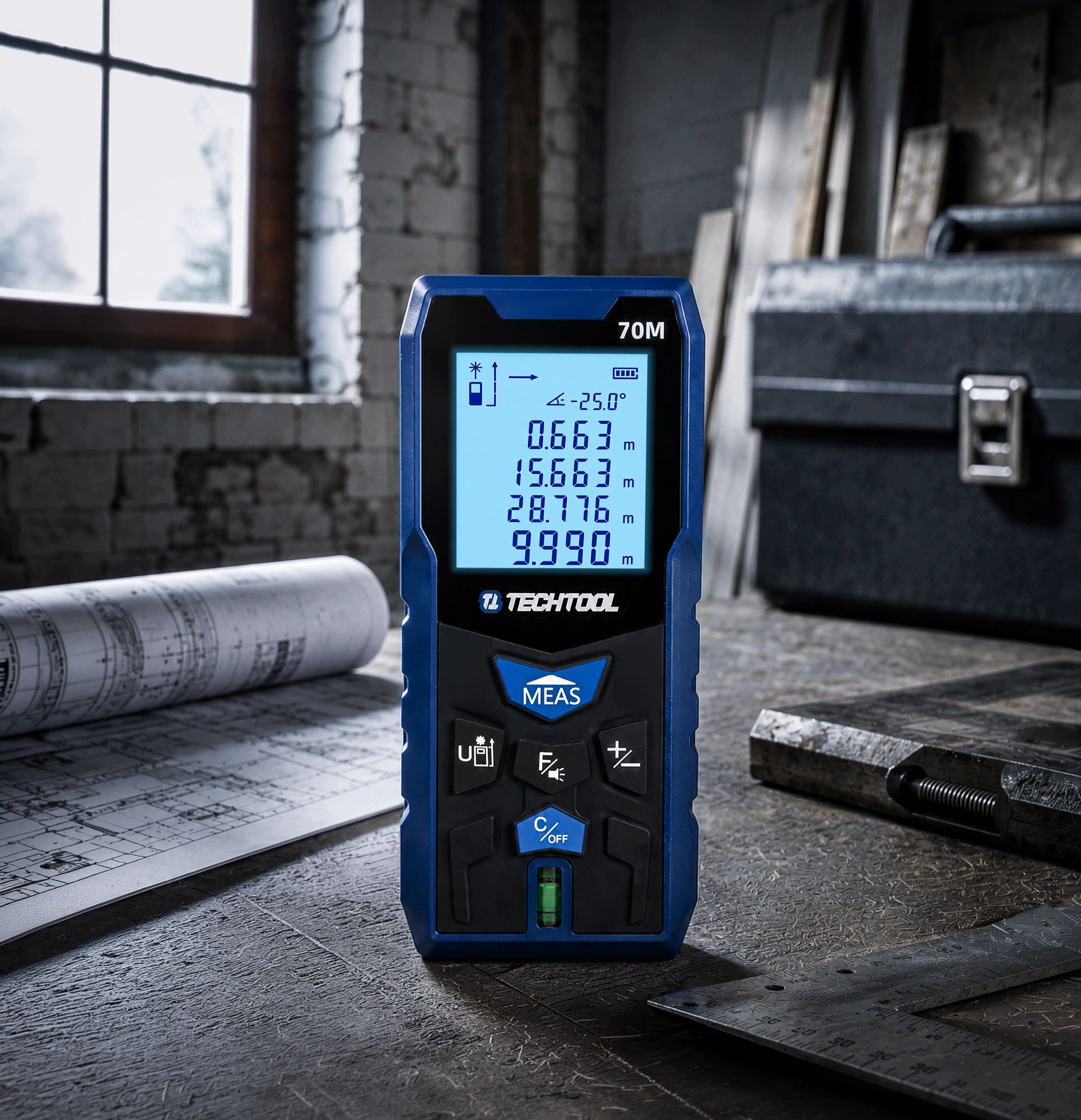 LASER RANGEFINDER >70 M< DIGITAL GREEN RED LASER ACCURATE TECHTOOL Packaging status original