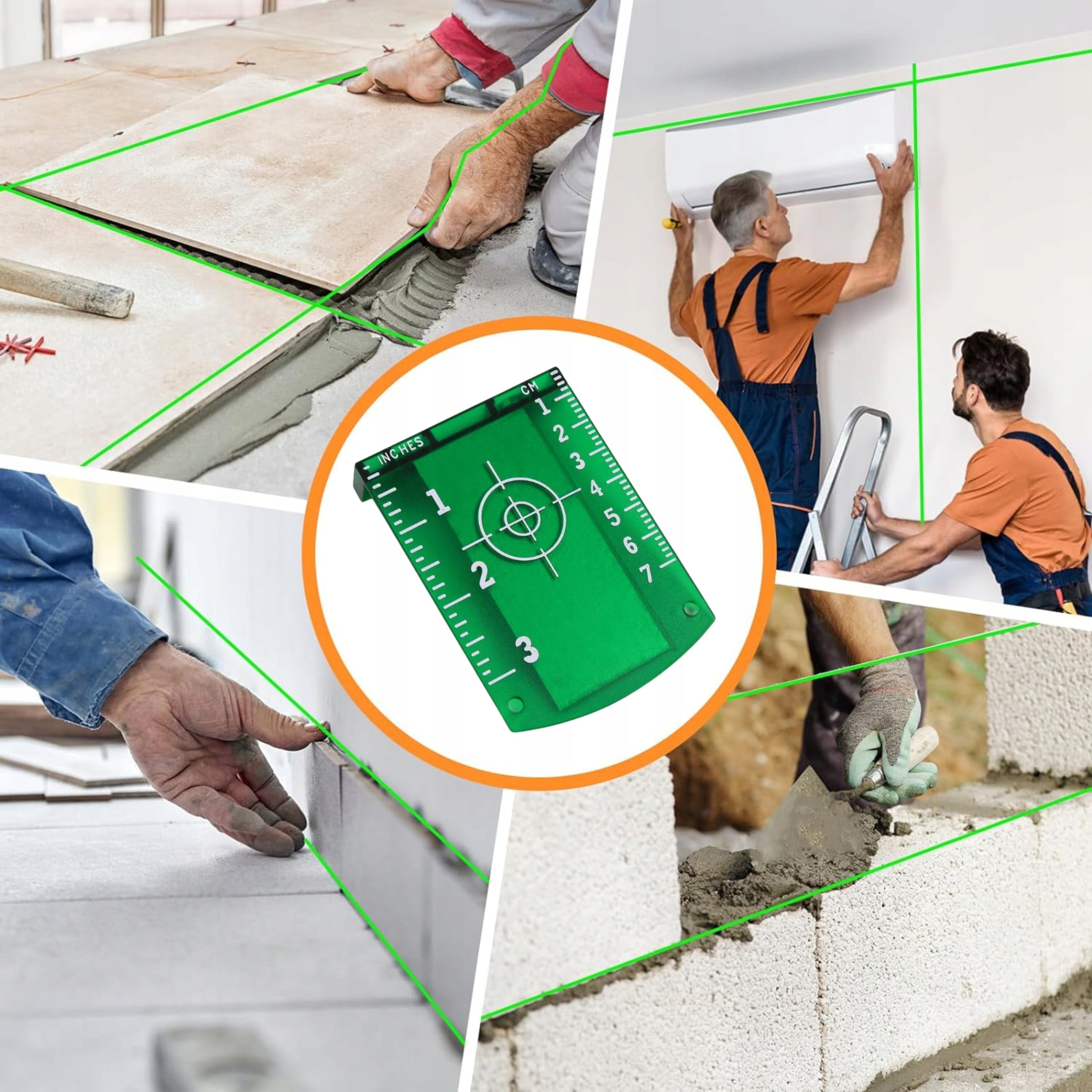 LASER TARGETING DISC GREEN PLATE FOR LASER LEVEL MAGNET Model zielona