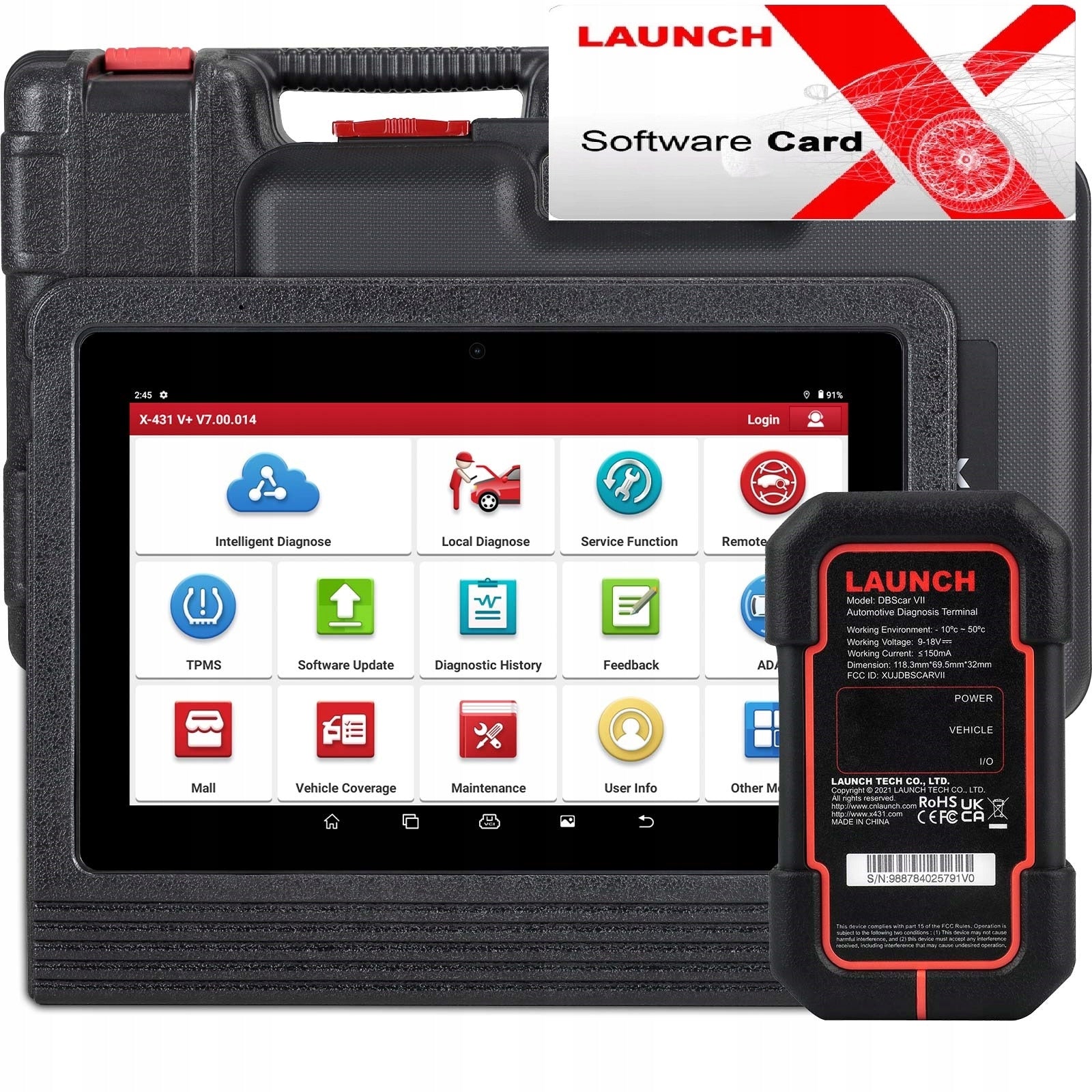 LAUNCH X431 Pro3 V+ V5.0 10 inches CanFD DoiP + CABLES MODEL 2026 POLAND