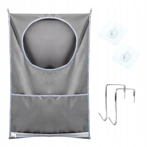 LAUNDRY BAG HANGING BASKET 50X77 CM HOOKS FOR HANGING steel Brand no brand
