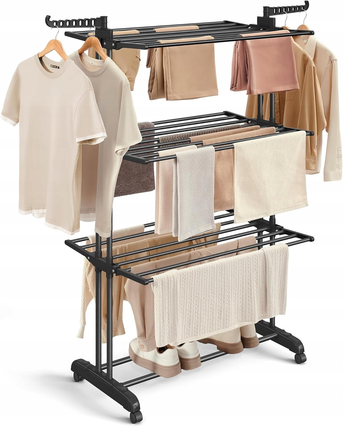 LAUNDRY DRYER STANDING VERTICAL FOLDING FOR CLOTHES BLACK XXL PREMIUM Manufacturer code OSZCZĘDNOŚĆ MIEJSCA DOM BALKON ŁAZIENKA