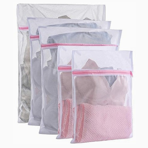 LAUNDRY NETS SET OF 5 PIECES ZIPPER DIFFERENT SIZES