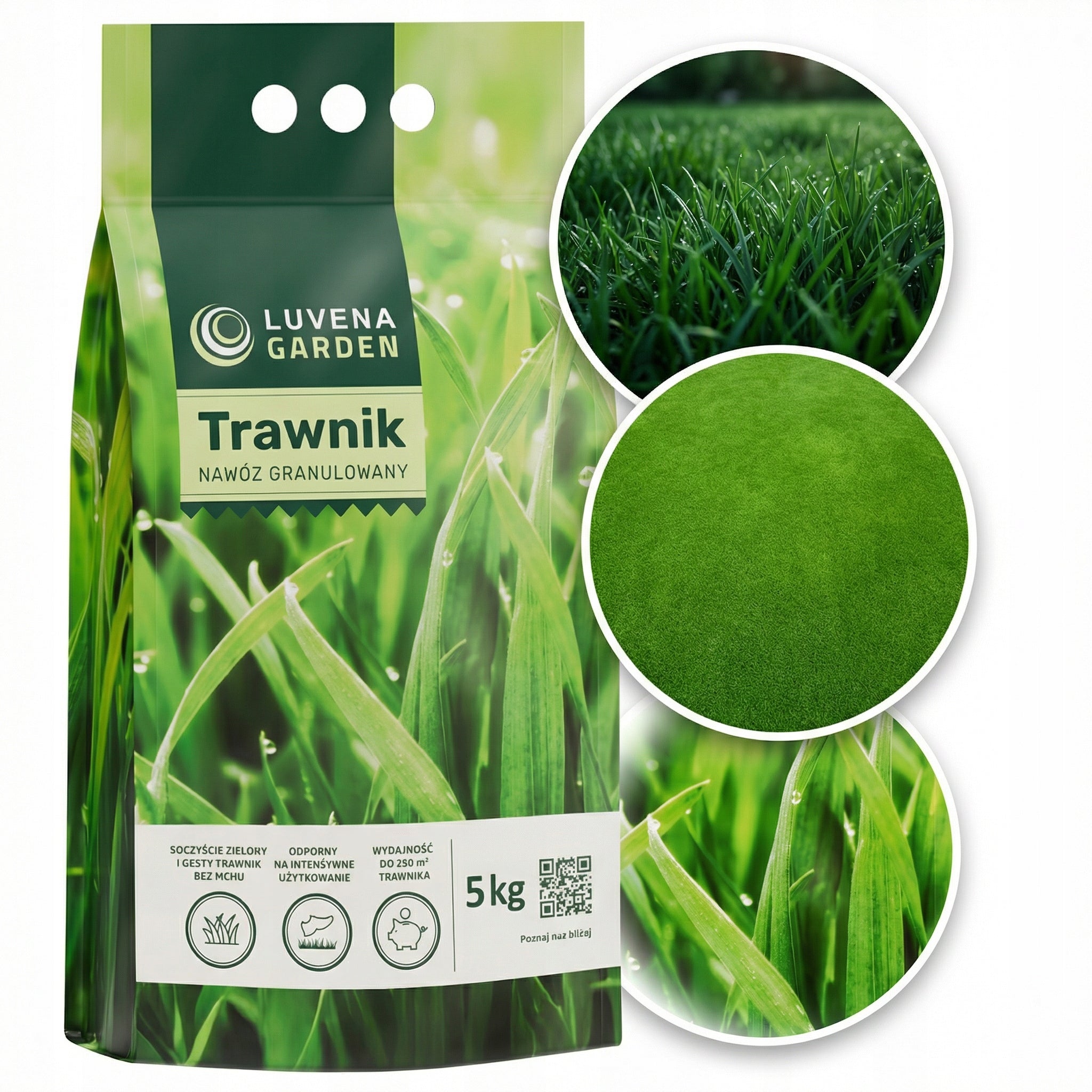 LAWN GRASS FERTILIZER EFFICIENT MULTICOMPONENT LUVENA GARDEN GRANULES 5KG Manufacturer code nawóz do trawy trawnik granulowany luvena 5kg